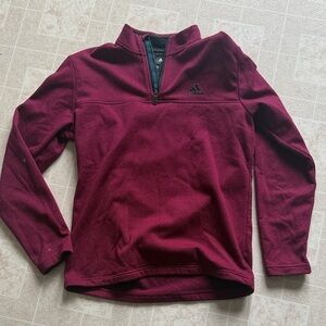 Adidas Maroon Quarter-Zip Pullover